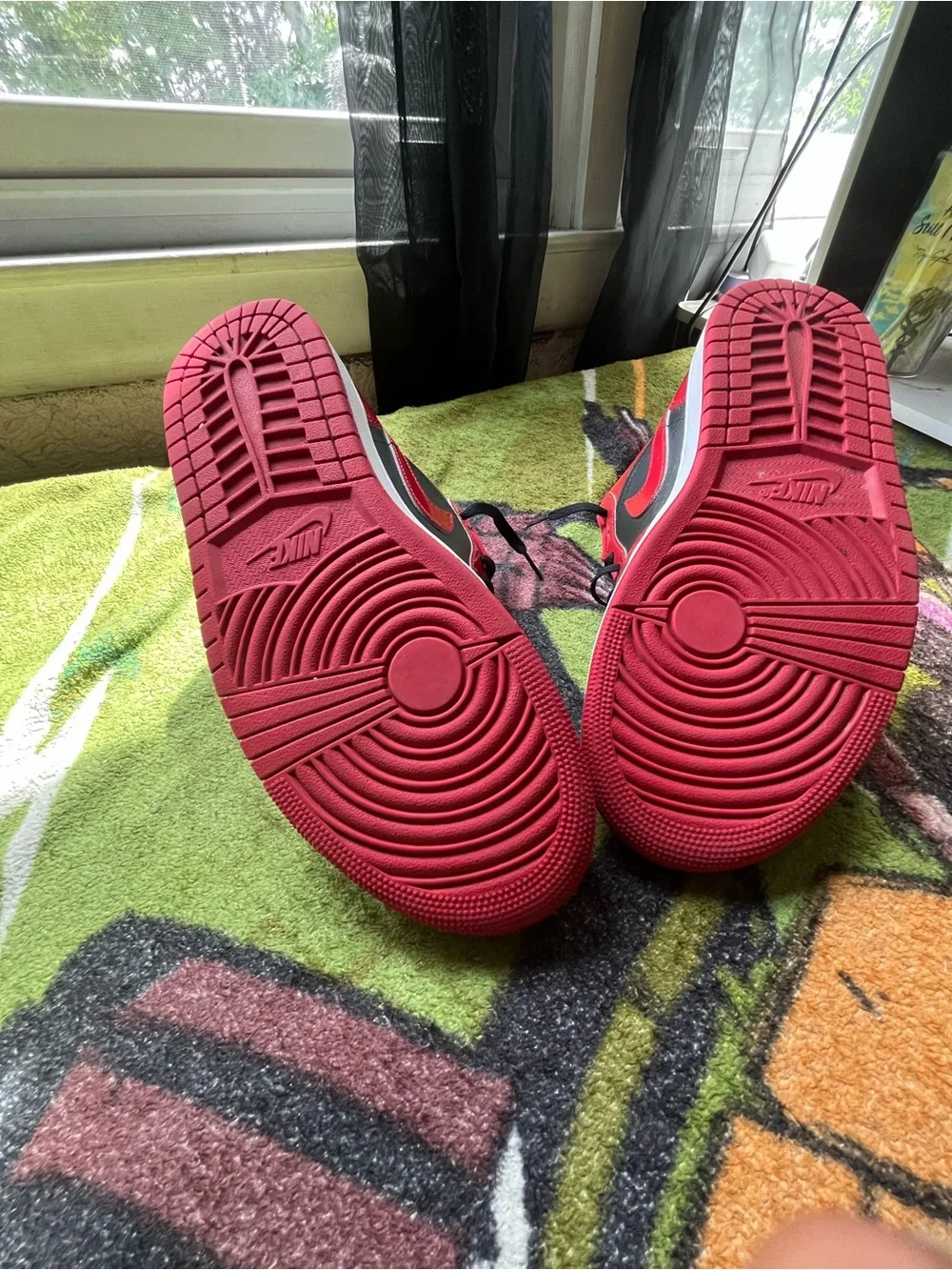 Jordan Kids' Black and Red High-Top Sneakers
